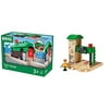 BRIO World 33574 - Train Garage - 1 Piece Wooden Toy Train Accessory for Kids Age 3 and Up & World - 33674 Signal Station | 2 Piece Toy Train Accessory for Kids Ages 3 and Up
