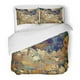 thumbnail image 1 of Juego de Ropa de Cama ABPHQTO 3 Piezas Flor Acuarela Grunge Beige Marrón Azul Funda Nórdica Naranja 2 Fundas de Almohada, 1 of 1