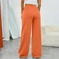 thumbnail image 4 of Womens Wide Leg Sweatpants High Waisted Baggy Pants Fashion Teen Girl Drawstring Athletic Joggers Saffron M, 4 of 4