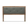 thumbnail image 3 of Baxton Studio Abner Modern and Contemporary Transitional Dark Grey Fabric Upholstered and Walnut Brown Finished Wood King Size Headboard, 3 of 9