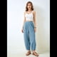 thumbnail image 5 of Pantalones Anchos y Holgados para Mujer, Estilo Palazzo Harén, Informales, con Cintura Elástica y Bolsillos. Azul S, 5 of 8