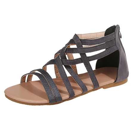 

Dtydtpe Flat Women’s Toe Shoes Breathable Zipper Fashion Sandals Beach Open Summer Women s sandals Cute Summer Shoes for Women Sandals High Wedge Sand
