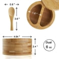 thumbnail image 5 of Seasoning Box with Swivel Lid Bamboo Salt Cellar with Lid and Spoon, 5 of 5