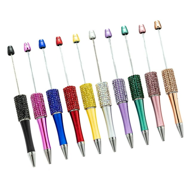 Yinanstore 10 Pieces Bead Pen Beadable Pens Assorted Color DIY Pens Creative Beaded Pen