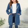 thumbnail image 2 of KAUOD Youth Boys Girls Long Hoodi𝐞s Jackets Zip up Cotton Coats Teen Kids Plain Oversized Sweatshirts Clothes with Pockets, 2 of 7