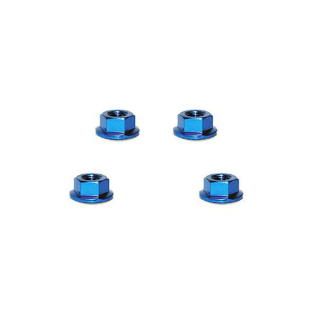 Integy RC Toy Model Hop-ups SQ-SGE-14SBY Square R/C M4 Aluminum Serrated Wheel Nuts. (Blue) 4