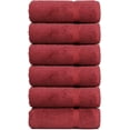 thumbnail image 4 of Luxury Hotel &  Collection, 100% Turkish Cotton 700 GSM Cloth, for Body wash, Makeup Remover & Cleaning, Baby, face, Dobby Border Soft washcloths Towel Set 13" X 13", Cranberry, Set of 6, 4 of 7