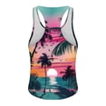 thumbnail image 3 of Camiseta sin mangas de cuello redondo para hombre, sin mangas, estampada, con tirantes finos y espalda descubierta, deportiva, regular, con cuello redondo y sin mangas para hombre., 3 of 4