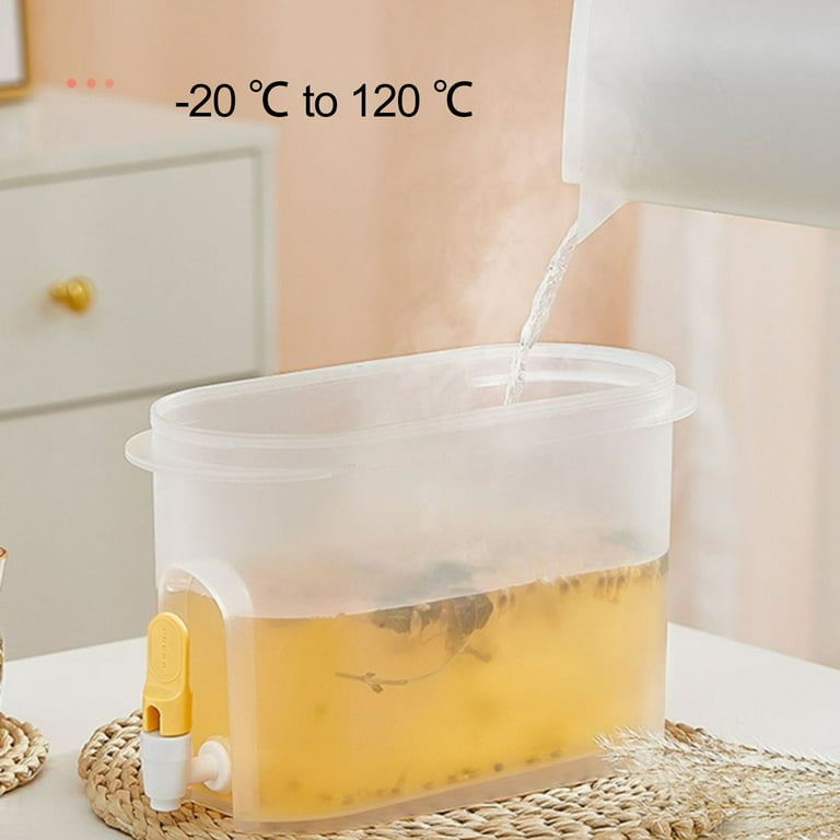 3.9L Cold Kettle with Spigot Reusable Large Capacity Fridge Drink Dispenser  Cold Lemonade Bucket Daily Use