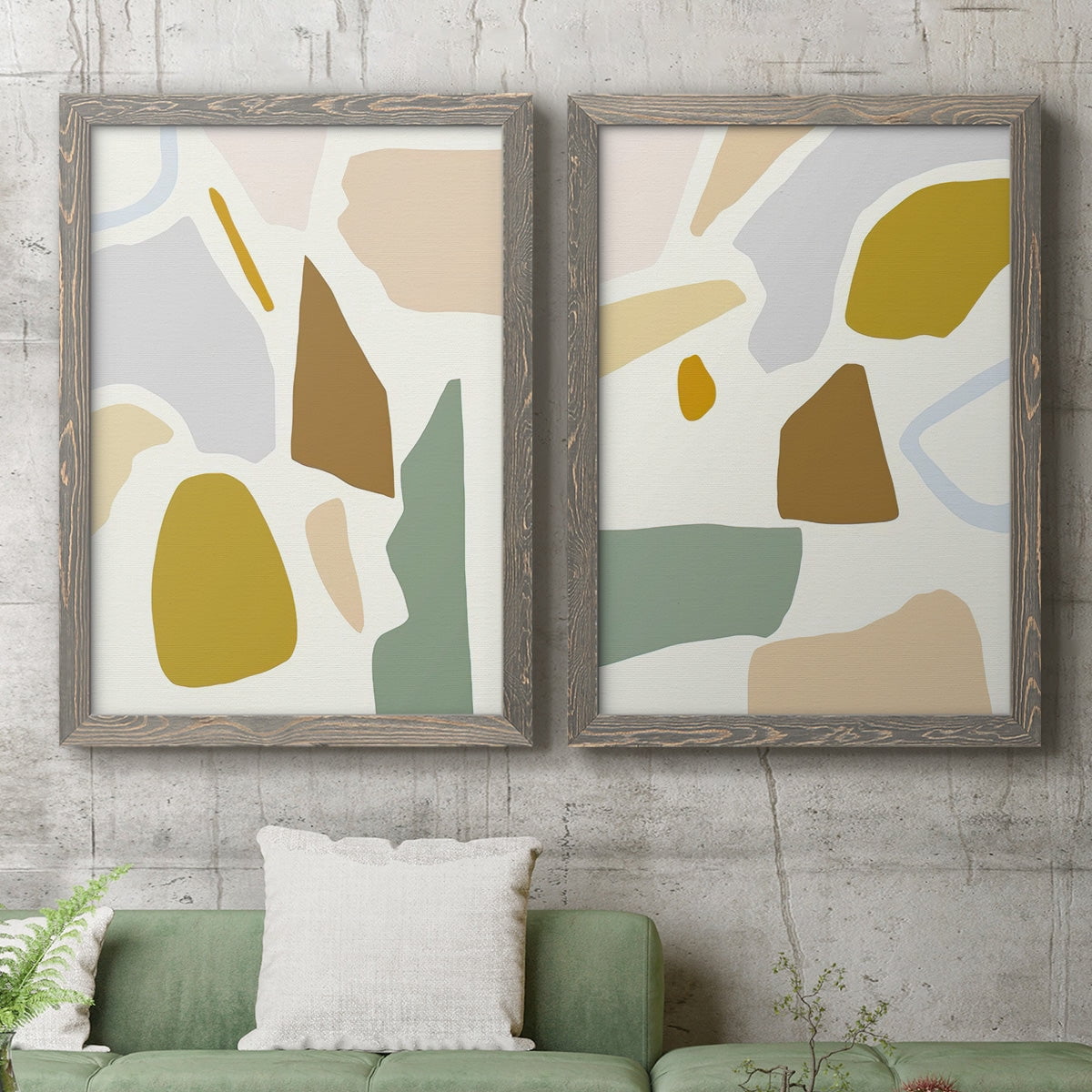 Pastel Splotches I - Premium Framed Canvas 2 Piece Set - Ready to Hang