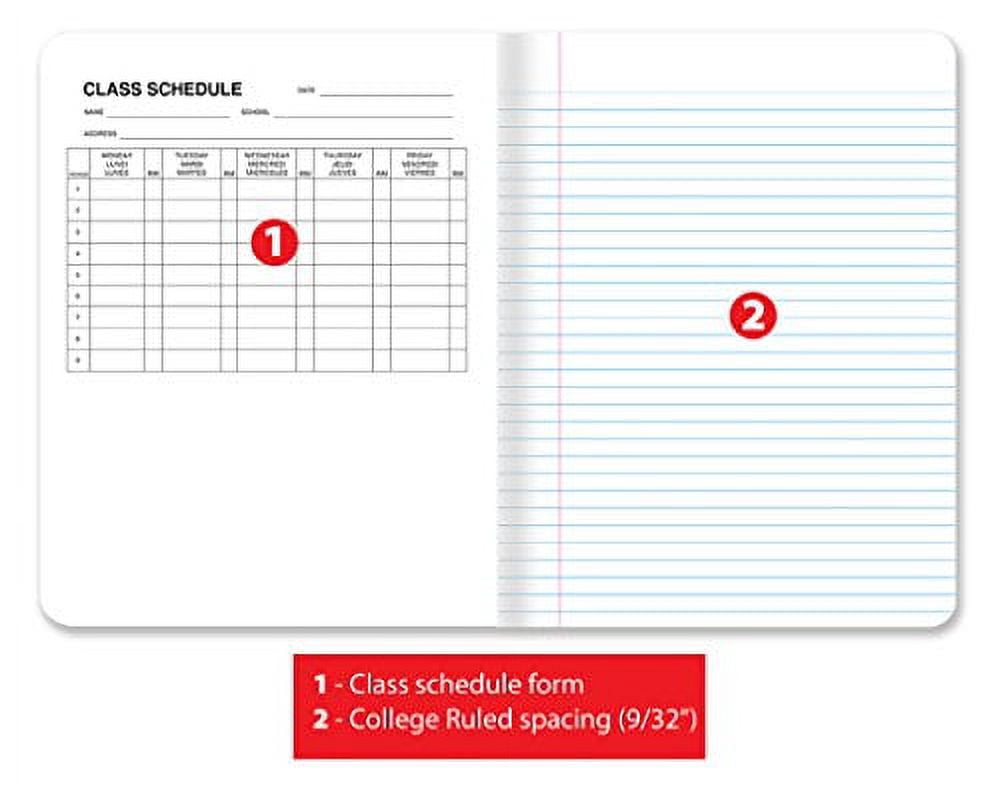 Better Office Products College Ruled Composition Notebooks, 100 Sheets, 9.75 Inch x 7.5 Inch, Black Cover, 12 Pack
