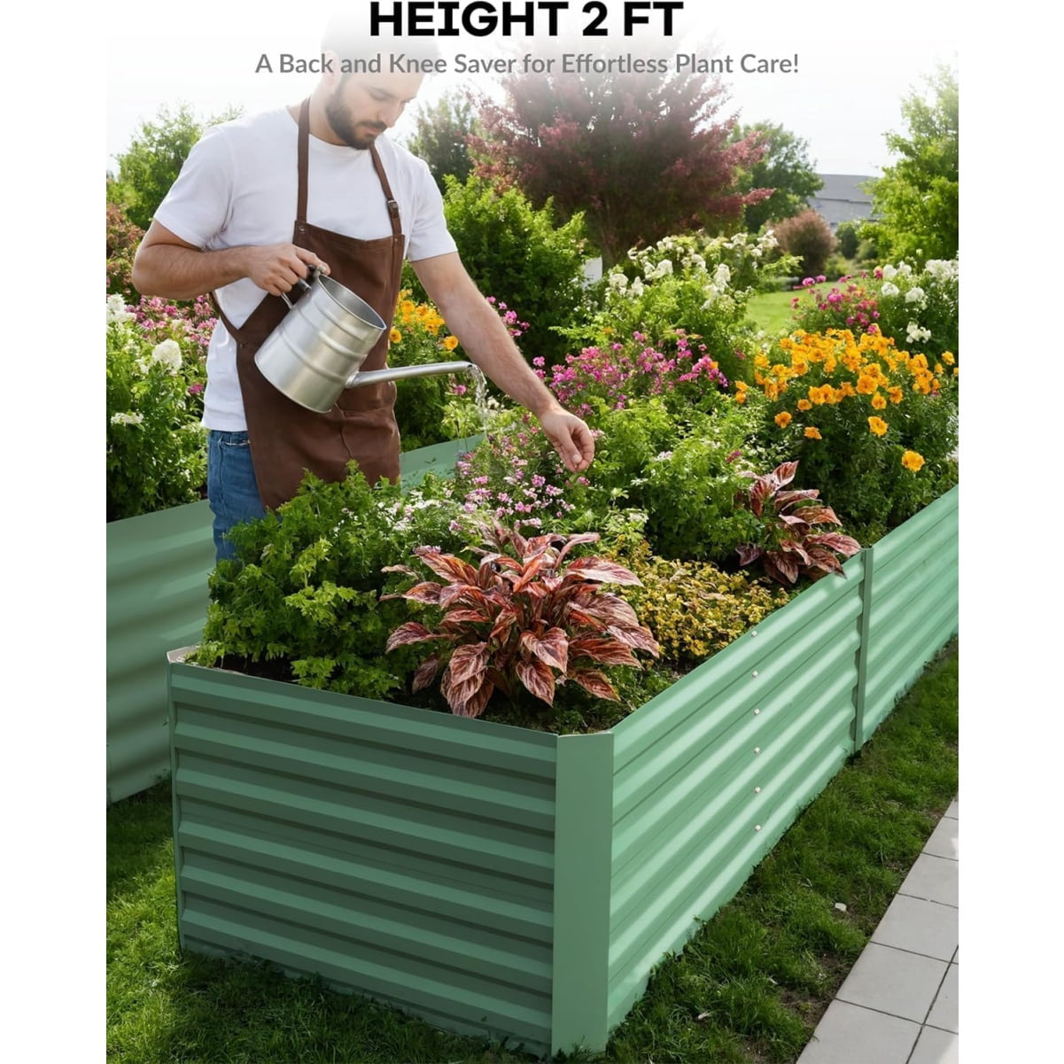Galvanized Raised Garden Bed,Deep Root Planter Box for Vegetables,Flowers,Herbs-Large Metal Raised Garden Bed Kit Outdoor