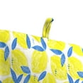 thumbnail image 4 of Jordan Manufacturing 45" x 22" Greek Lemon Yellow Fruit Rectangular Outdoor Chair Cushion with Ties and Hanger Loop, 4 of 11