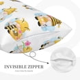 thumbnail image 3 of Honeii Gnomes Honey Bee Pattern Decorative Throw Pillow Case - Elevate Your Couch, Sofa, or Bed with Stylish Home Decor-20"x30", 3 of 6