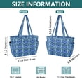 thumbnail image 3 of Quilted Tote Bag Large Capacity Multi-Compartment Handbag Lightweight Structured Shoulder Bag Versatile Casual Bag Blue Growing Hearts Pattern, 3 of 7