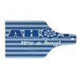 thumbnail image 1 of Ahoy Its a Boy Cutting Board, Shower New Birth Announcement Marine Wheel Striped Backdrop, Decorative Tempered Glass Cutting and Serving Board, Wine Bottle Shape, Pale Blue White Blue, by Ambesonne, 1 of 1