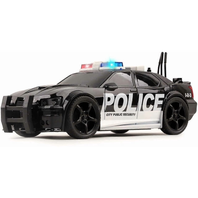 2026 Police Car Friction Powered 1:20 Scale with Lights Sirens and Sounds Durable Kids Rescue Emergency City Cop Vehicle Push and Go Pursuit SWAT Toy