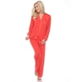 thumbnail image 1 of White Mark Women's Polka Dots Long Sleeve Button-Down Pajama Set, 1 of 5