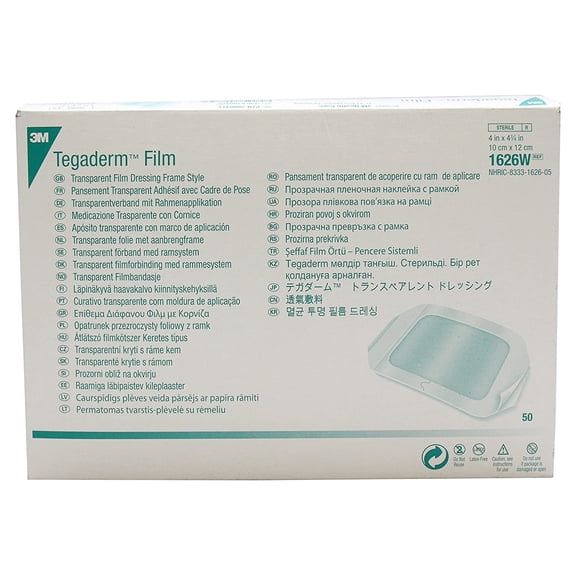 3M Tegaderm Transparent Film Dressing Picture Frame Style 4in x 4.75 in, 50 ct