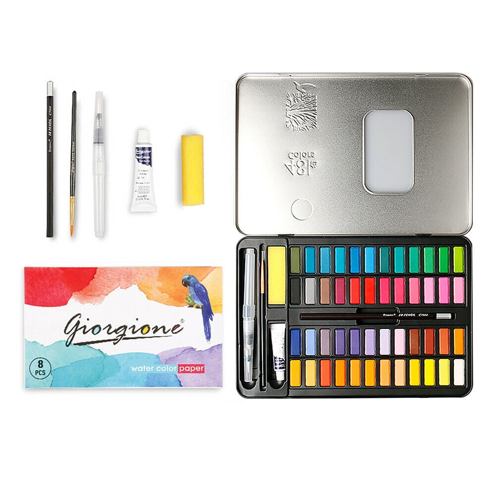 US 48 Premium Paints Watercolor Paint Set Include Metallic and