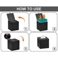 thumbnail image 4 of Funda para caja de pañuelos, cuadrada, de piel sintética, para pañuelos faciales, para tocador, decoración de baño (negro), 4 of 5