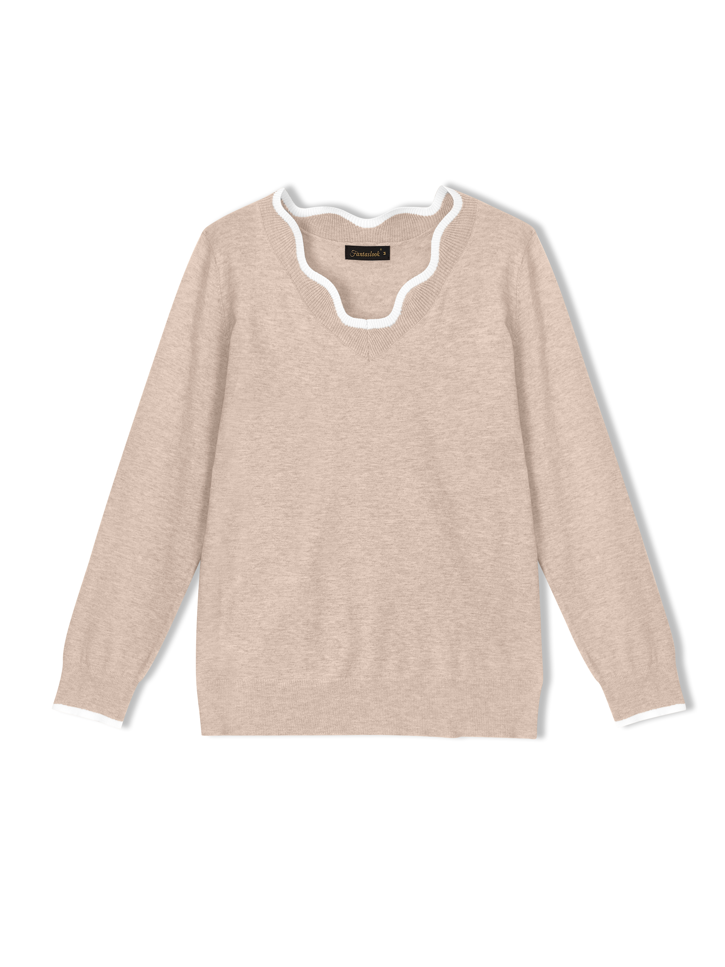 Fantaslook Women's Color Block V-Neck Pullover Sweater photo 8