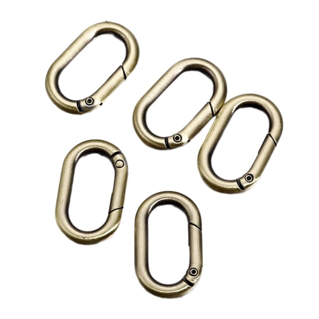 5 anillos ovalados de resorte BLESIY conector de mosquetones hebilla de llavero de resorte Clips de resorte de Metal 1 pulgada Bronce