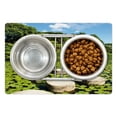 thumbnail image 1 of Peace Pet Mat for Food and Water, Stone Path in Japanese Garden Lake with Lotus Leaves Meditation Nature Scenery, Non-Slip Rubber Mat for Dogs and Cats, 18" X 12", by Ambesonne, 1 of 2