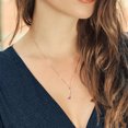 thumbnail image 3 of Music Eighth Note Jewelry Pendant Necklace Gift for Women By Keren Hanan | 18K Rose Gold Plated Silver | Pink Moissanite | 0.56 Cttw | Gemstone Birthstone | Oval 6X4MM | with 18 inch Silver Chain, 3 of 4