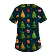 thumbnail image 5 of Garbnen Womens Scrub Top Merry Christmas Womens Scrubs Top Workwear Short Sleeve V Neck Snowman Print Nurse Uniforms with Pockets, 5 of 6