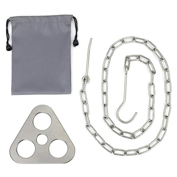 Billuyoard Soporte de Picnic inoxidable para acampar, olla colgante, parrilla ajustable, multiherramienta, trípode, utensilios de cocina, cadena, Almacenamiento y organización del hogar