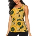 thumbnail image 3 of Goofa Bees and Sunflowers Printed Womens Workout Tops for Women Sleeveless Yoga Shirts Athletic Running Tank Tops Sleeveless Gym Clothes Workout Apparel-, 3 of 9