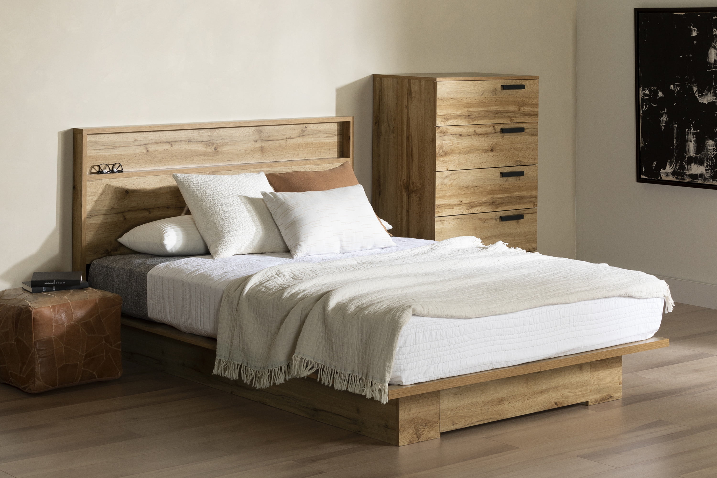 South Shore Cavalleri, Scandinavian Headboard, Full/Queen Brown