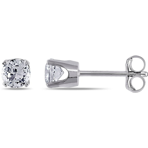 Everly Women's Created Sapphire 10k White Gold Earrings