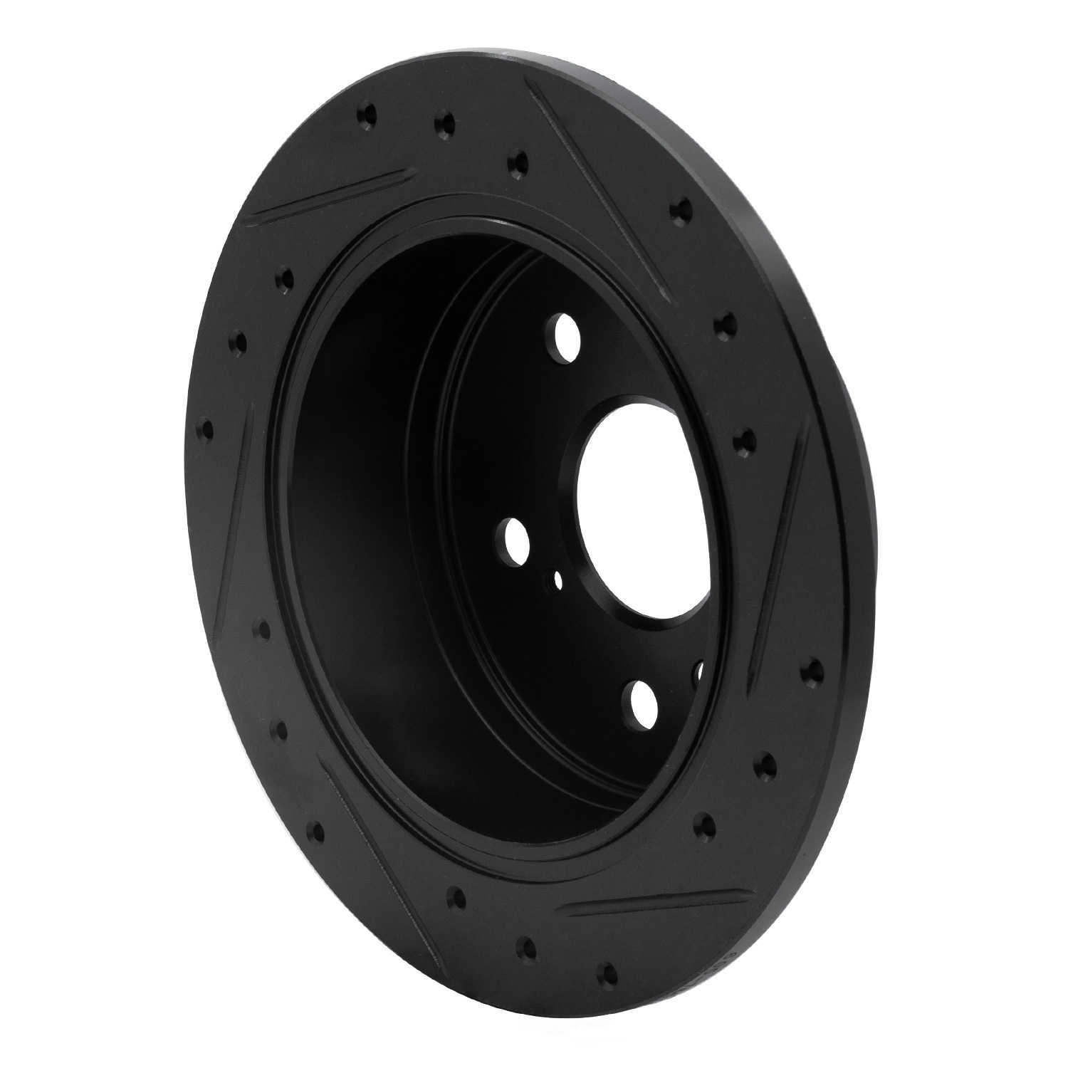 Dynamic Friction Company 633-76076L DFC Brake Rotor - Drilled And Slotted - Black