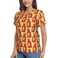 thumbnail image 2 of Vsdgher Hot Chili Women Shirts V Neck Short Sleeve Tops T-Shirt Basic Tees, S to 3XLMedium, 2 of 5