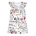 thumbnail image 5 of YAYUBA Toddler Girls Back to School Print Dresses Pencil Flutter Sleeve Clothes School Outfits First Day Of School Outfits for Girls 8-9 Years White, 5 of 6