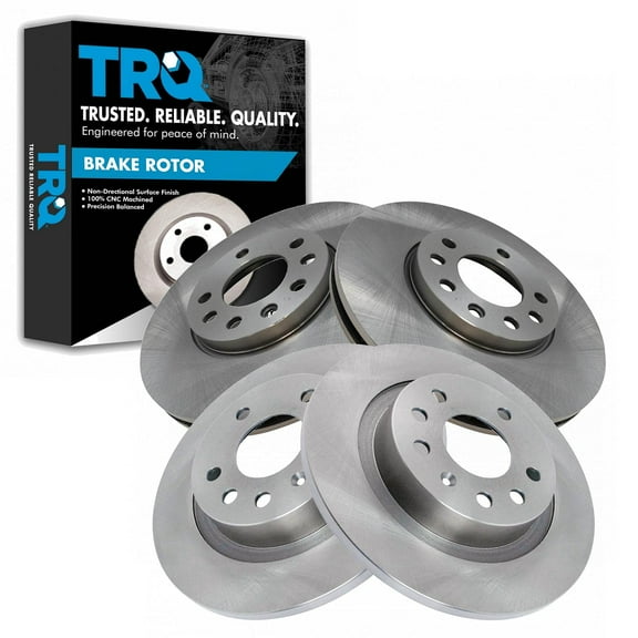 TRQ Front and Rear Brake Rotors Set Fits Select 2003-2011 Saab 9-3 2010 9-3X
