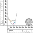 thumbnail image 2 of 925 Sterling Silver and 10K Yellow Gold Swiss Blue Topaz Pink Moissanite and White Lab Grown Diamond Infinity Heart Pendant Necklace for Women (0.61 Cttw, Heart Shape 4MM, with 18 inch Chain), 2 of 3