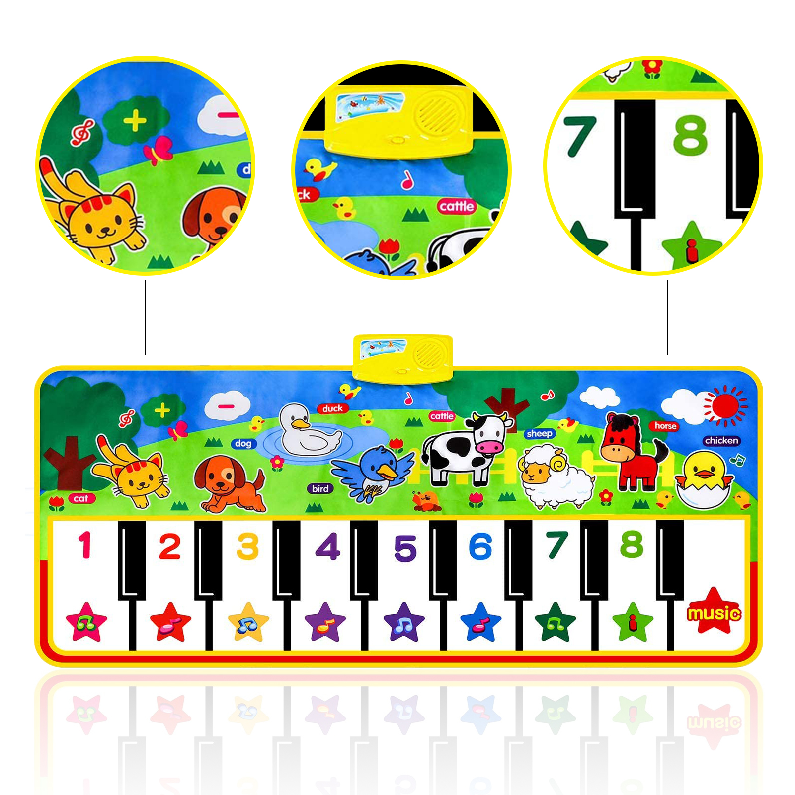 Floor Music Mat for Kids, Musical Mat Keyboard Music Blanket Touch Play