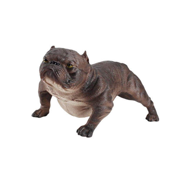 Estatua de perro, figura de animal realista, perro coleccionable, escultura de cachorro realista Marrón