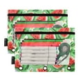 thumbnail image 2 of Watermelon Slices and Flower 2 Pack Pencil Pouch for 3 Ring Binder Smooth Zipper Folders with Pockets Clear Window Pencil Case, 2 of 6