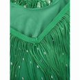 thumbnail image 4 of Vestidos cortos sexis de fiesta con escote en V para mujer, de baile latino, sin mangas, con lentejuelas brillantes y borlas para actuaciones en el escenario, 4 of 5