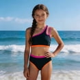 thumbnail image 2 of Mnyotv Girls' Two Piece Bikini set High Waist swimsuits beach swimwear teen girl summer outfits bathing suits, 2 of 6