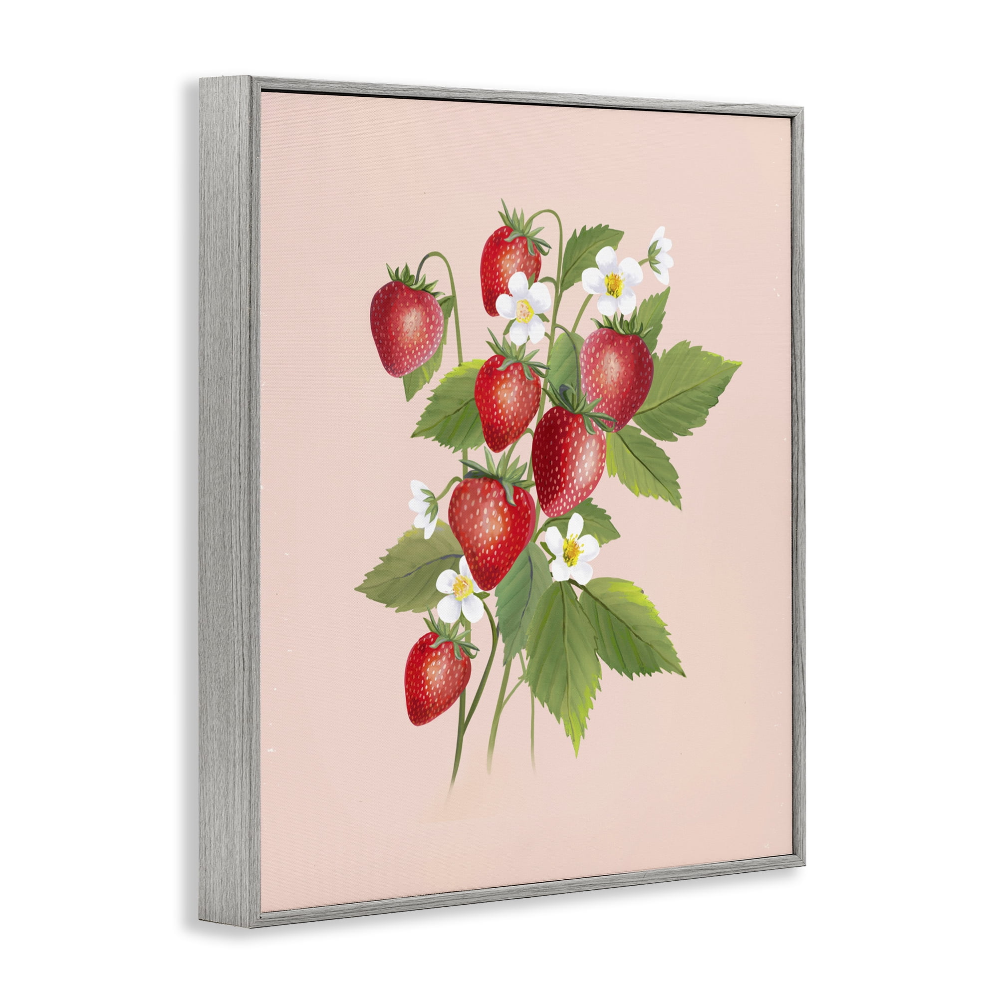 Stupell Industries Cottage Garden Strawberries Gray Framed Giclee Art, design by Diane Neukirch