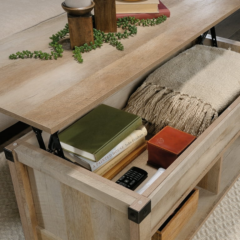 Sauder Carson Forge Lift-Top Coffee Table, Lintel Oak Finish