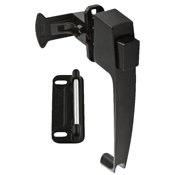 HAMPTON PRODUCTS-WRIGHT Screen & Storm Door Latch, Out-Swinging, Push-Button, Black V398BL