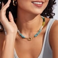 thumbnail image 4 of Beaded Gemstone Necklace for Women, Colorful Boho Bead Choker Natural Stone Surfer Beach Necklaces Gold Plated Summer Handmade Jewelry, 4 of 6