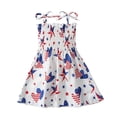 thumbnail image 2 of pop seller Independence Day Cute Dress For Girls Adjustable Tie Shoulder Dress Smocked Strapless Girl Dress, 2 of 9