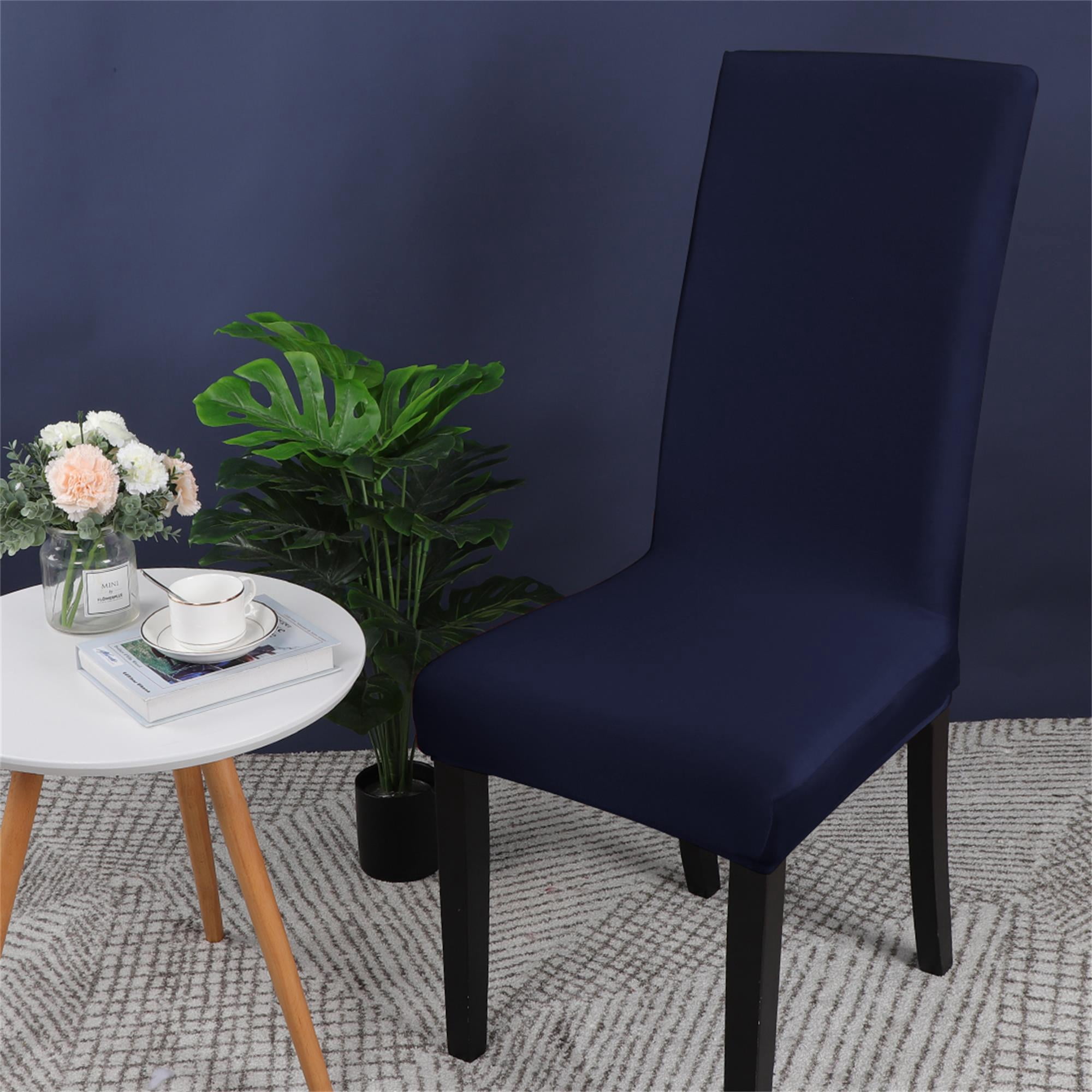 Unique Bargains Washable Stretch Chair Cover Dinning Room Removable Slipcovers Navy Blue